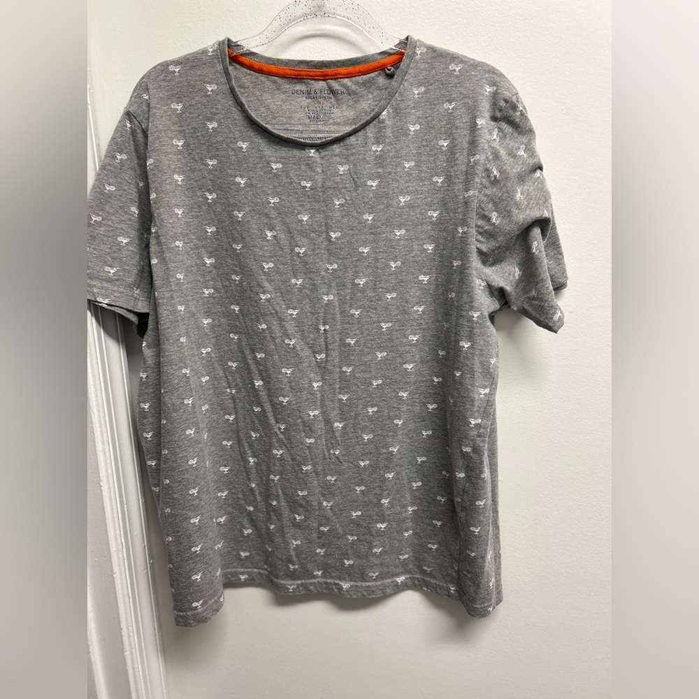 Denim & Flower Gray Patterned Men's Tee